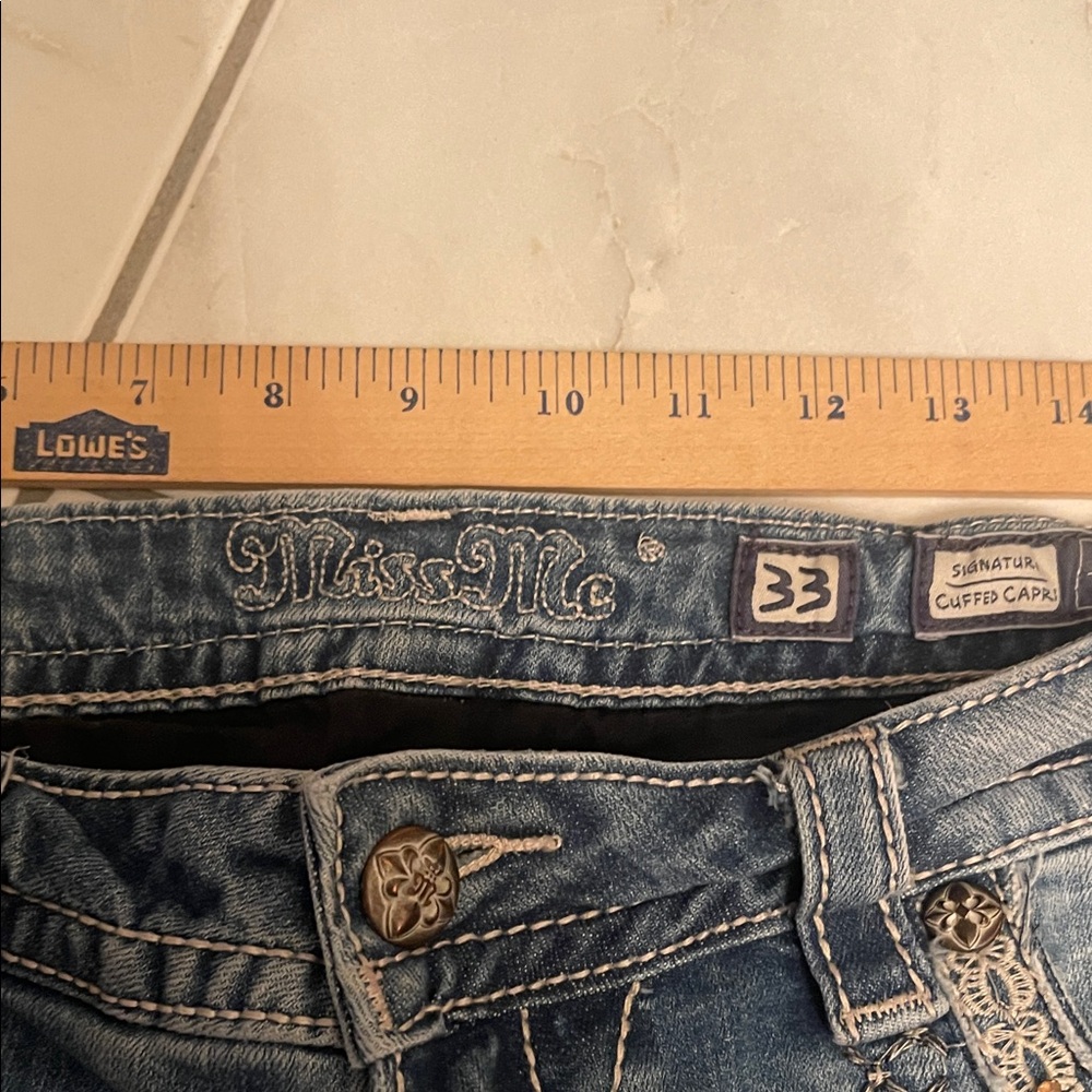 Miss Me Embellished Blue Straight Leg Jeans - Picture 2 of 8
